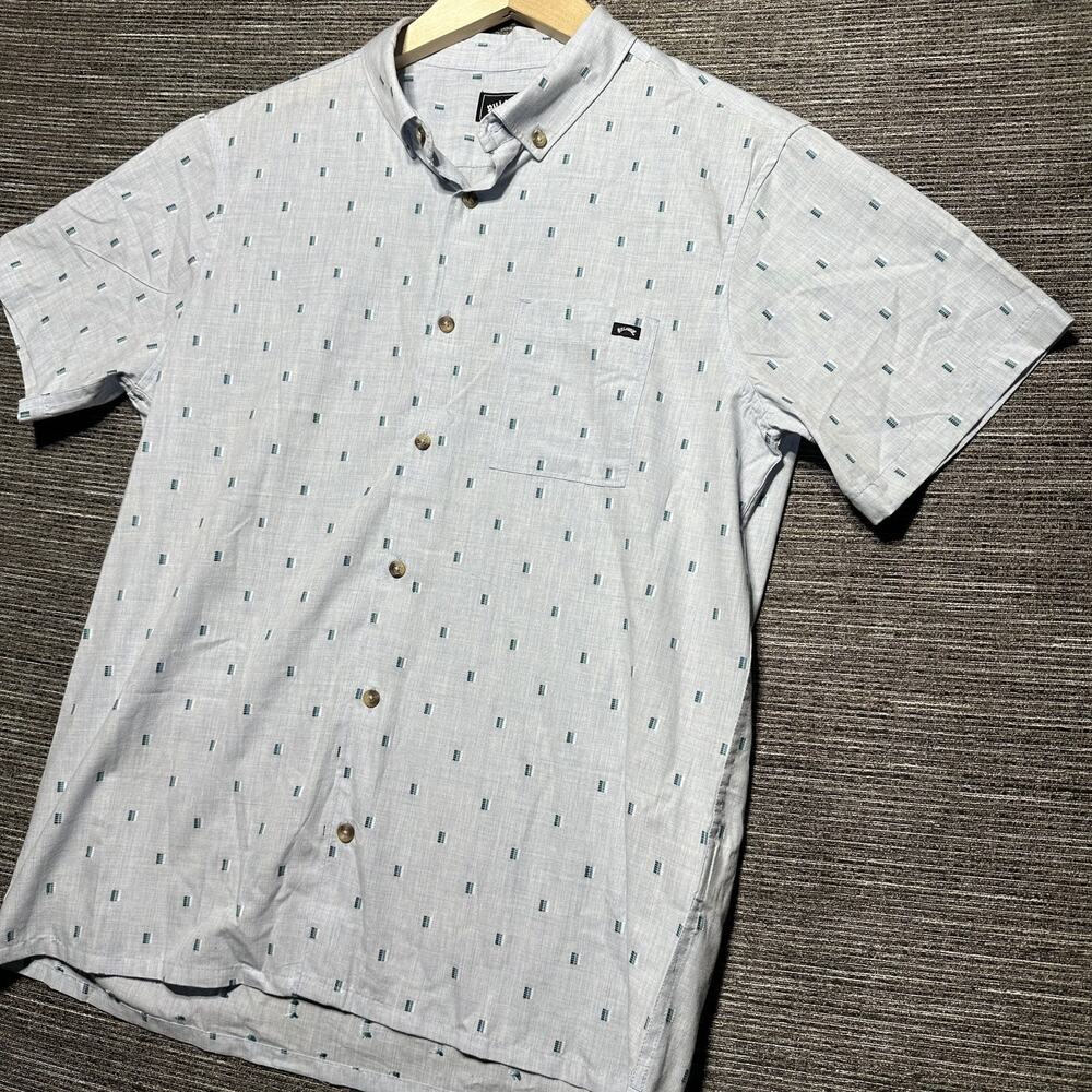 Billabong Shirt Men's Medium Blue Geomtric Short Sleeve Button Up ABBWT00112 - Picture 5 of 13